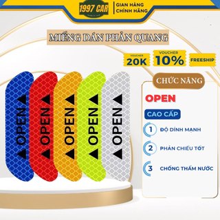 Bộ 4 Decal Phản Quang Cảnh Báo Mở Cửa Ô Tô Tiện Lợi - Có Băng Dính 3M Đi Kèm Theo Bộ