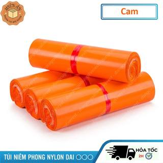   1 kg  Túi gói hàng niêm phong túi nilon PE màu Cam lớp keo dán siêu tiện lợi hàng có sẵn nhiều size 