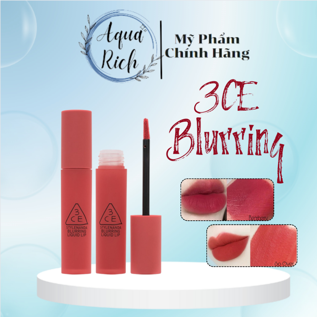 SON KEM 3CE BLURRING LIQUID LIP [Chapter Pink - Delicate Soul - Bear Berry]
