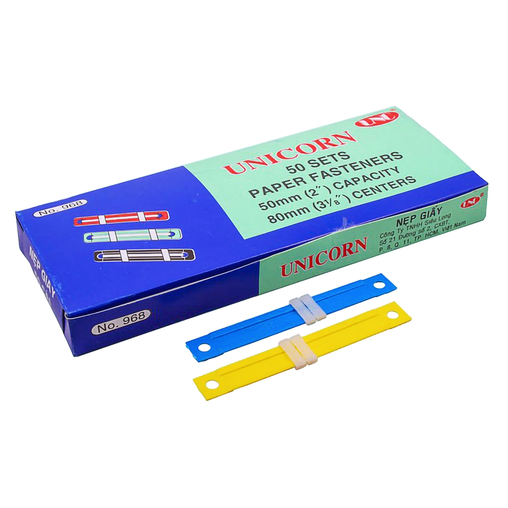 Kẹp giấy, hồ sơ, tài liệu, kẹp Acco nhựa UNC (No.968), (50 cái/hộp)