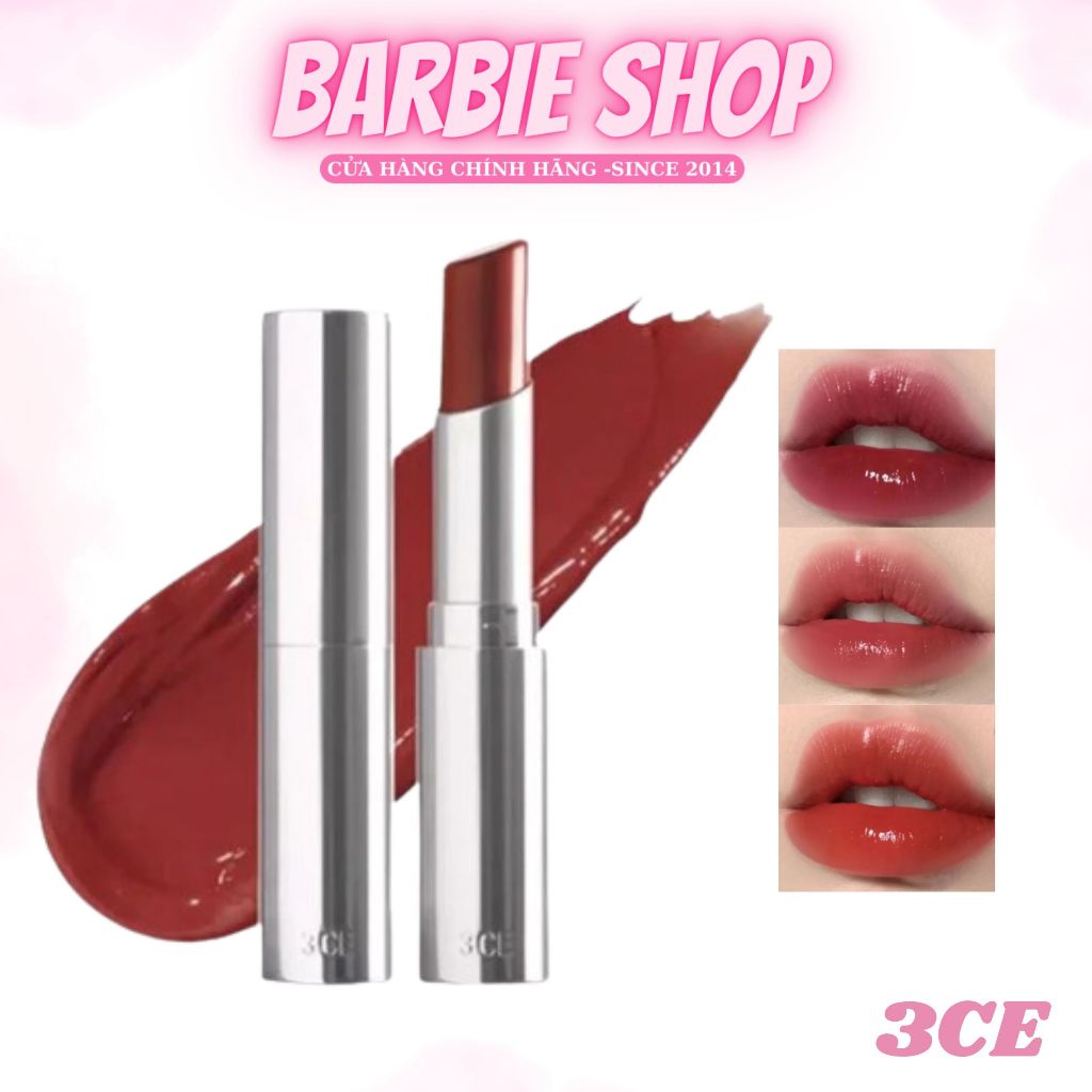 Son Thỏi Dưỡng Ẩm Môi 3CE Glow Lip Color [Overload-Little Ground-Smoky Red]