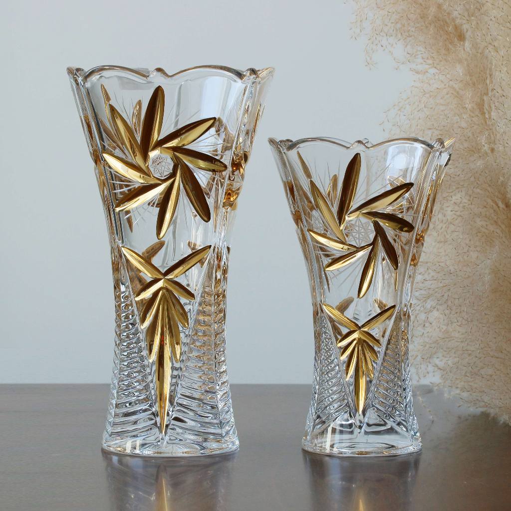 Bình cắm Hoa Pinwheel Pha lê Bohemia Tiệp khắc
