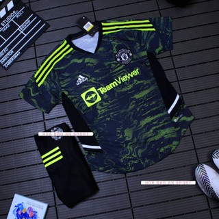 Bộ Quần Áo MU Manchester United 2023 Màu Xanh Loang Vải Thái Chuẩn Áo Thi Đấu - Áo Đá Banh Đẹp