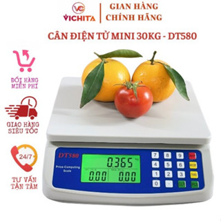   Giá Sốc  Cân nhà bếp điện tử 30kg cao cấp VICHITA - Thiết kế nhỏ gọn bền đẹp được tặng sạc + pin - DT580 