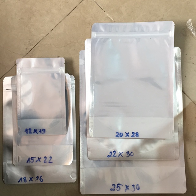 200gr túi zip bạc 1 mặt (Hàng có sẵn - loại tốt)