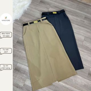 Chân váy midi bút chì HINSTORE chân váy chút chì form cơ bản xẻ sau có túi sườn kèm đai 310