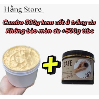  Kem dưỡng da body cream và tẩy tế bào chết cafe giúp da trắng hồng và có độ chống nắng cao combo 500g 