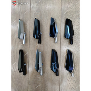 Gương Rizoma 744 Chân Ngắn - Mặt Kính Chống Chói - Thân Kính Nhôm CNC