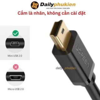 Cáp mini USB sang USB dài 3m đầu mạ vàng chính hãng UGREEN dailyphukien