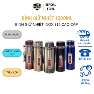  Bình Giữ Nhiệt 1000ml Chất Liệu Inox 316 Cao Cấp - Bảo Quản Nhiệt Độ Nóng Lạnh Tốt   không ưng trả hàng  
