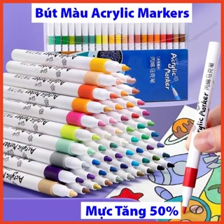 Hộp Bút 24/36/60 Màu Acrylic Marke Cao Cấp Chống Nước , Màu Sắc Tươi Sáng - Bút Lông Màu Vẽ Trên Mọi Chất Liệu - GNC