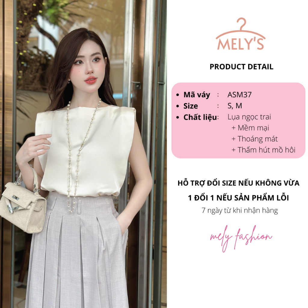 Áo sơ mi nữ Mely Fashion dáng rộng cổ thuyển cộc tay chất lụa cao cấp mềm mát phong cách công sở Hàn Quốc ASM37 | BigBuy360 - bigbuy360.vn