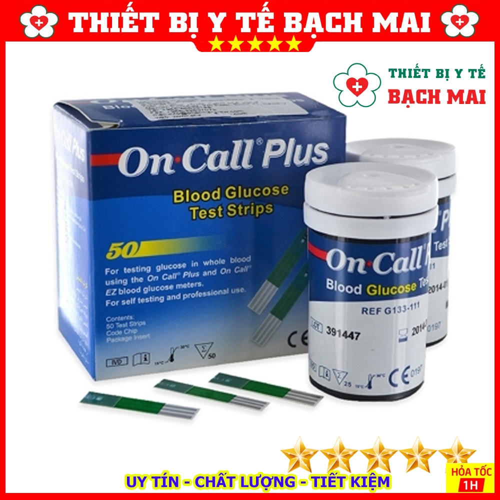 [HỘP 50] Que Thử Tiểu Đường On Call Plus Dùng Cho Máy Đo Đường Huyết OnCall Plus, OnCall EZ II