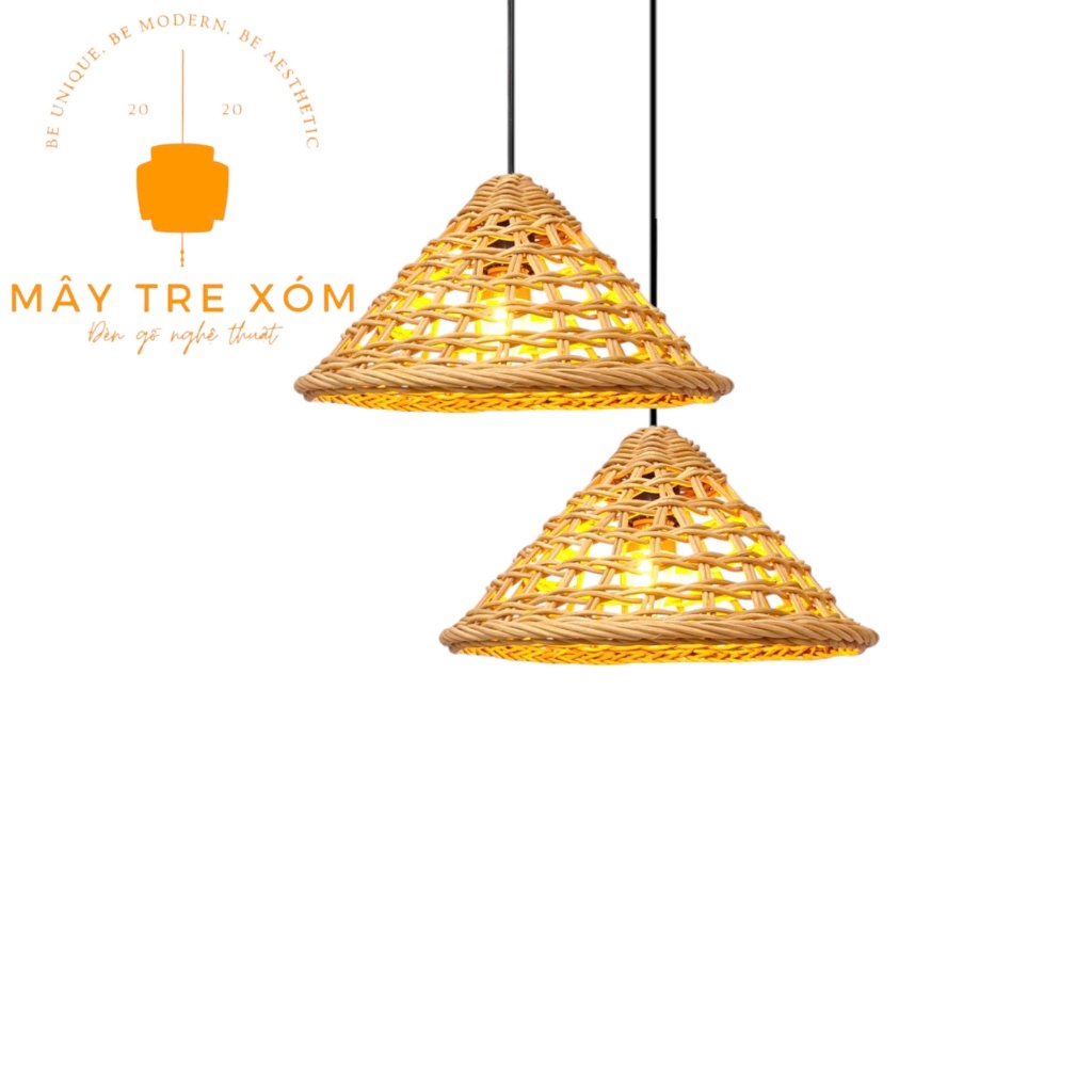 Đèn mây đan- đèn trang trí thả trần