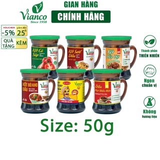 Sốt nấu Cà Ri, Bò Kho, thịt nướng BBQ, dầu điều màu, Sa tế hủ 50g Vianco gia vị nêm sẵn chuẩn vị