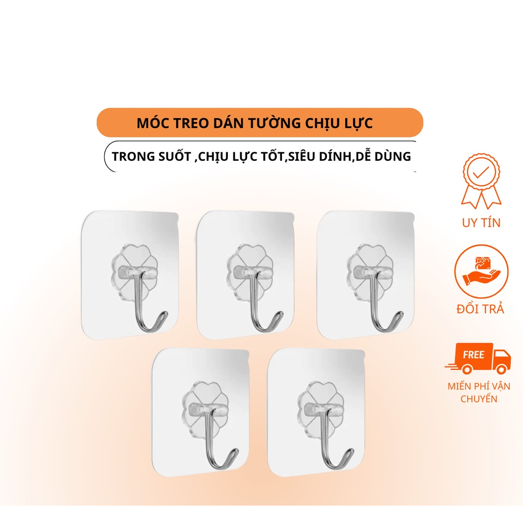 Combo 10 móc dính tường chịu lực  5-10kg,Móc Dính Cường Lực Thần Thánh Gắn Siêu Dính Đa Năng