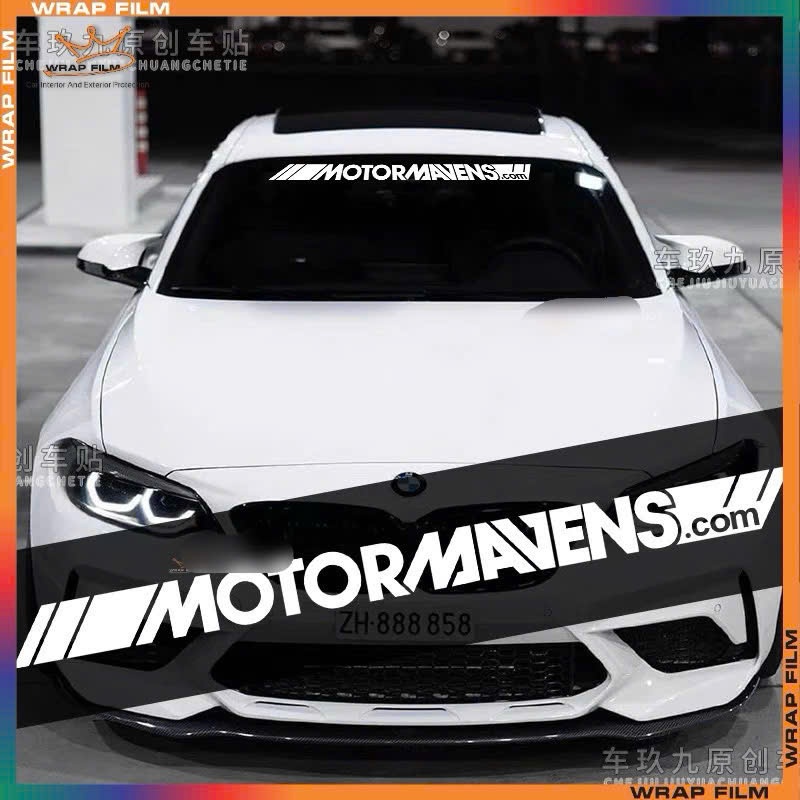 Tem dán kính lái ô tô chữ Motormavens ( Tặng gạt dán)