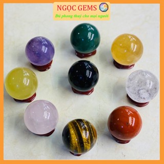 Quả Cầu Phong Thủy Mini Đá Thiên Nhiên Nhiều Màu, Quả Cầu Phong Thuỷ Dùng Trang Trí Nhà Cửa, Bàn Làm Việc