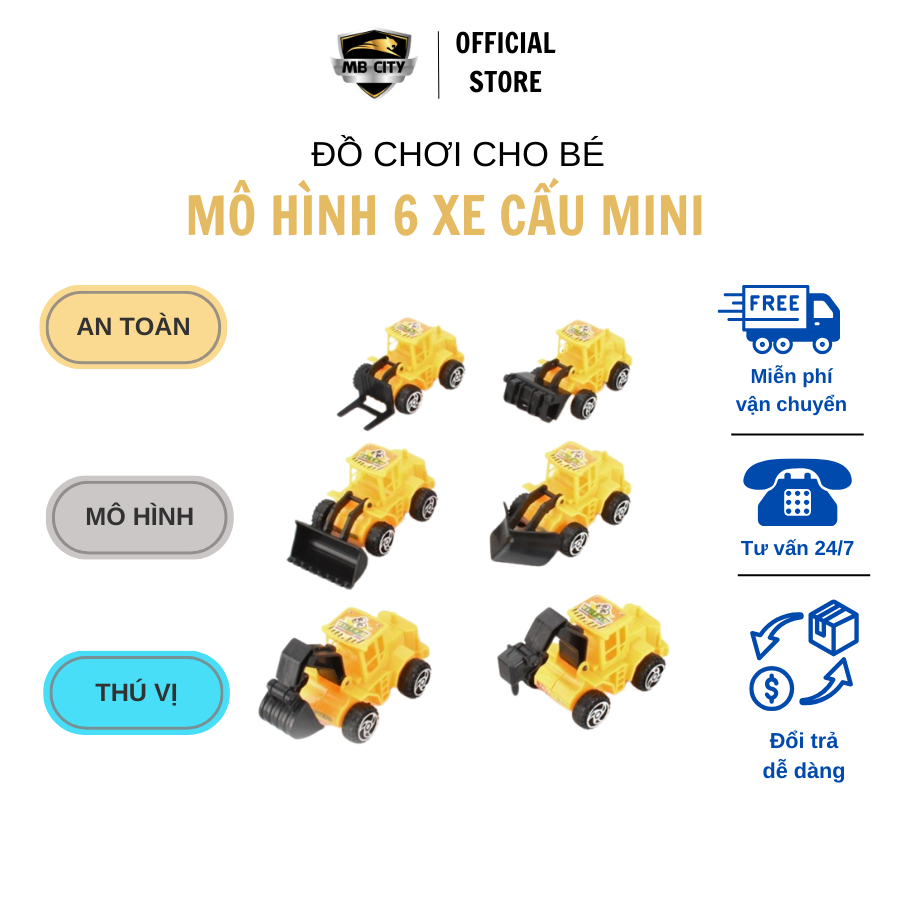 Đồ chơi xe Mô hình cẩu 2 món cho bé