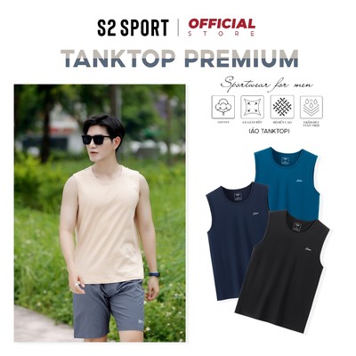 Áo 3 lỗ nam cotton cao cấp S2 SPORT áo sát nách thể thao mềm mịn độ bền cao thấm hút tốt - STT02