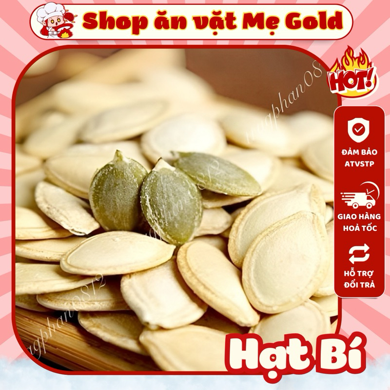 [LOẠI 1] Hạt bí rang thơm giòn, hạt bí ngô, snack Tết (500g)
