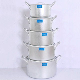Bộ Nồi nhôm Cao Cấp 5 Cái Đủ Size - 24cm 22cm 20cm 18cm 16cm