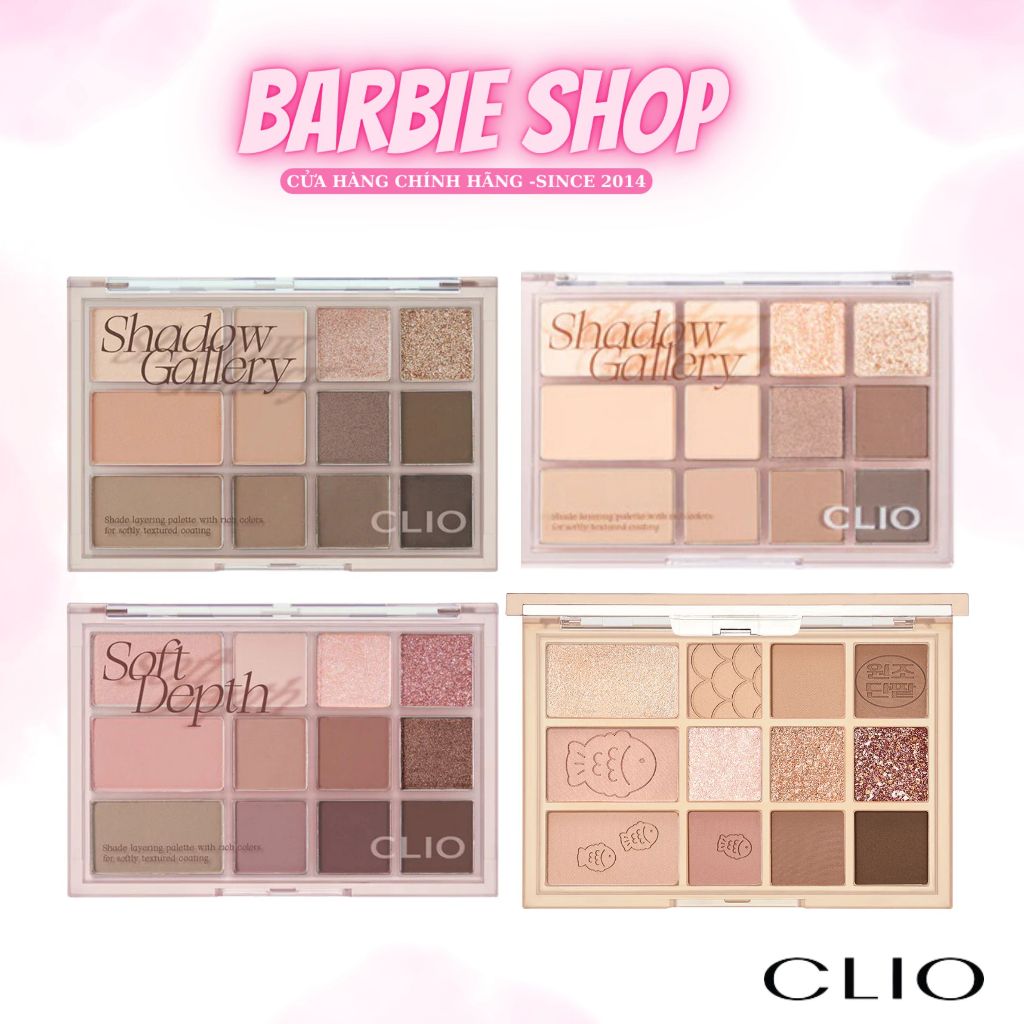 Bảng Phấn Mắt 12 Ô Clio Shade & Shadow Palette [01 - 02 - 03 Scoop Of Shade - 04 -05 Sweet Cloud ] -