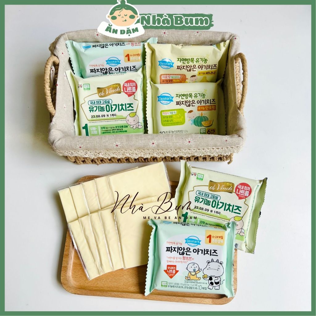 [Shop HCM-Mẹ đọc lưu ý) Phô mai tách muối hữu cơ Hàn Phomai DeVinch Denmark dd cho bé 6m+ Hàn Quốc