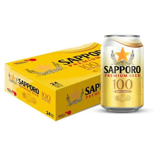 Thùng 24 Lon Bia Sapporo Premium 100% Malt 3.5% Lon 330ml
