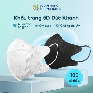 Thùng 100 chiếc khẩu trang 5D Đức Khánh 3 lớp kháng khuẩn ôm mặt túi Zip tiện lợi Thịnh Phát