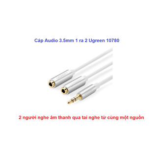Cáp chia 1 audio 3.5mm ra 2 cổng audio 3.5mm ugreen 10780