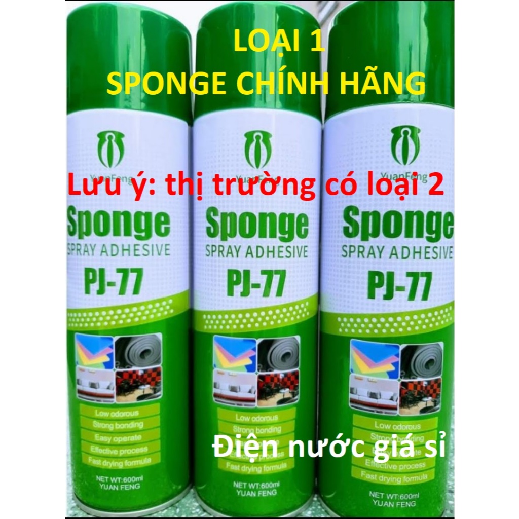 Keo Xịt Dán Xốp Tường Đa Năng Sponge PJ77 Chuyên Dán Mút Xốp, Cách Âm, Decal (Chính Hãng)