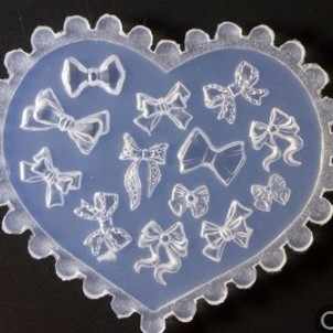 Khuôn silicon nail gấu, nơ, hoa, dấu chân trái tim làm charm nail hot, khuôn silicon đắp bột làm móng