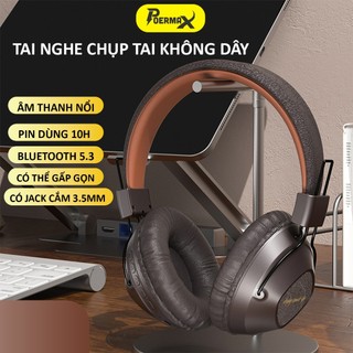 Tai nghe Bluetooth không dây chụp tai Poermax AKZ-17 pin sử dụng được 10h cho mỗi lần sạc