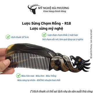 Combo 12 chiếc Lược sừng chạm hình con giáp