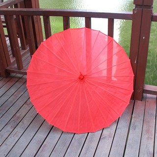 Dù cán gỗ Nhật Bản đỏ trơn