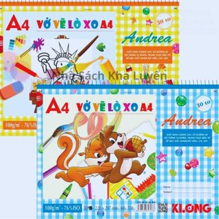 Set 03/ 01 Vở Vẽ A4/A3 Klong Dành Cho Học Sinh Gáy Lò Xo, Gáy Keo Xé, Vở Vẽ Mỹ Thuật Klong