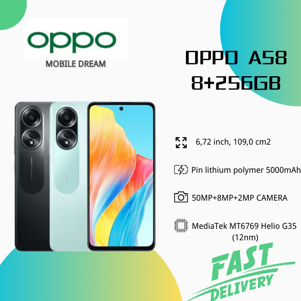 A58 5G | 33W SuperVOOC | Pin 5000mAh lâu dài | Màn hình FHD+ 6.56 inch bảo vệ mắt