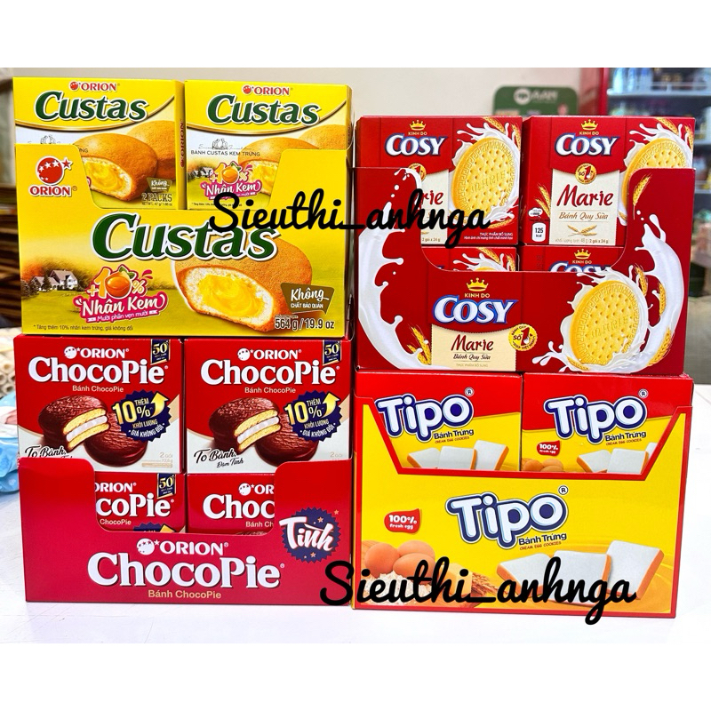  Bánh Quy Sữa Cosy   Chocopai  Cutas   Tipo    Các Loại  Lốc 12 Hộp 