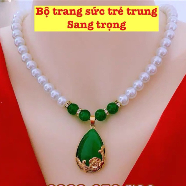 Bộ trang sức gồm vòng cổ bông tai vòng tay sang trọng trẻ trung