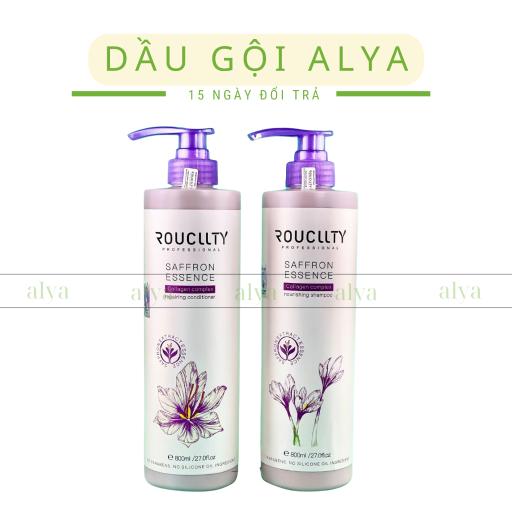 Dầu Gội Thảo Dược ROUCLLTY Saffron Essence Nhụy Hoa Nghệ Tây Phục Hồi Tóc Hư Tổn, Giảm Rụng