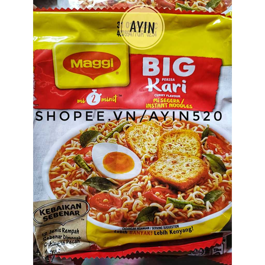 (HSD 01/2025) Mì Gói Maggi Vị Kari Malaysia ( 1 Gói 79g / Big Kari Size 106g )