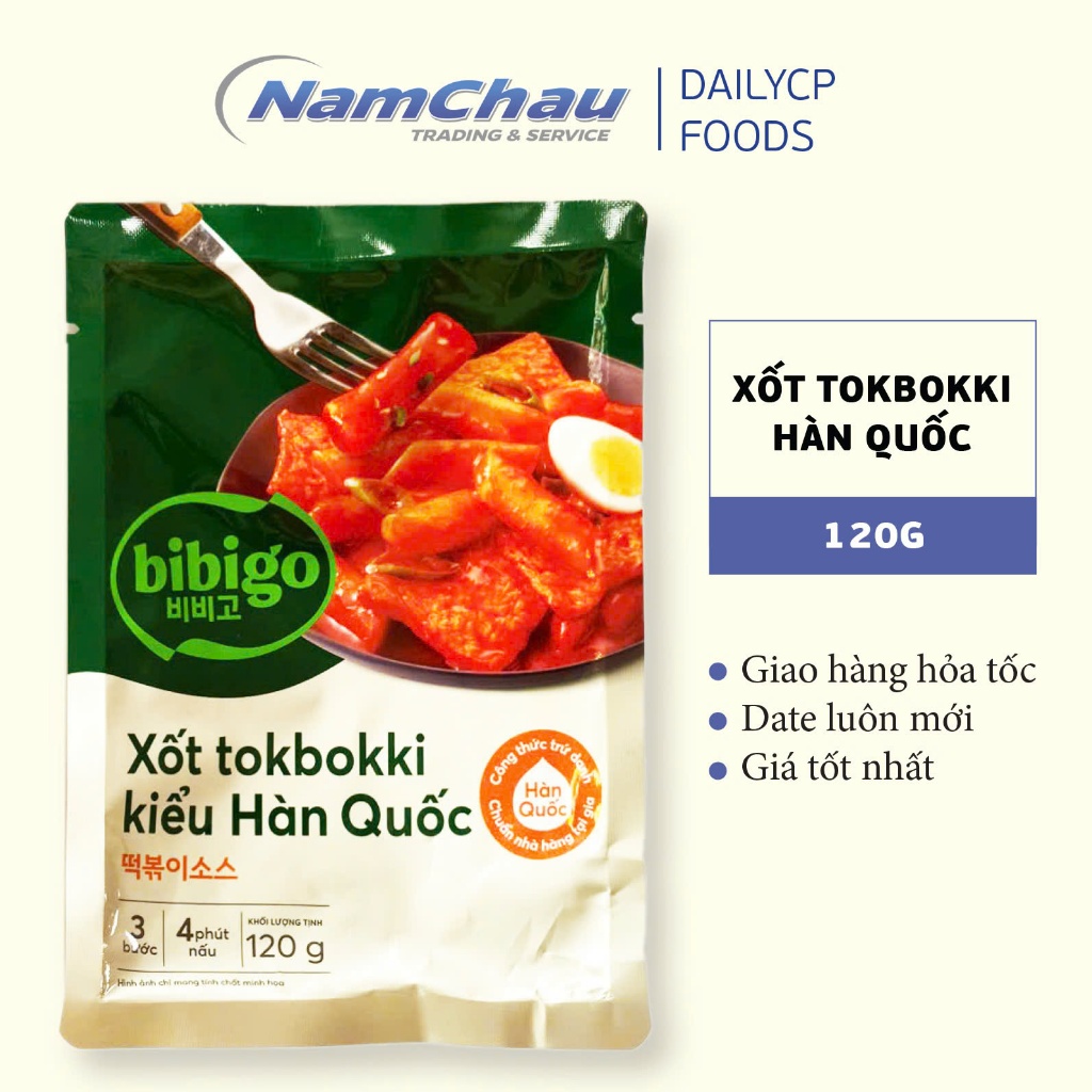 Xốt nấu Tokbokki Bánh Gạo Hàn Quốc Bibigo vị cay ngọt 120g [HN giao hỏa tốc]