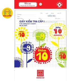  Sét 1 tập  3 tập Giấy Kiểm Tra Hồng Hà Cấp 1 Giấy Kiểm Tra 4 Ô Ly Hồng Hà Ms 4919  4970 