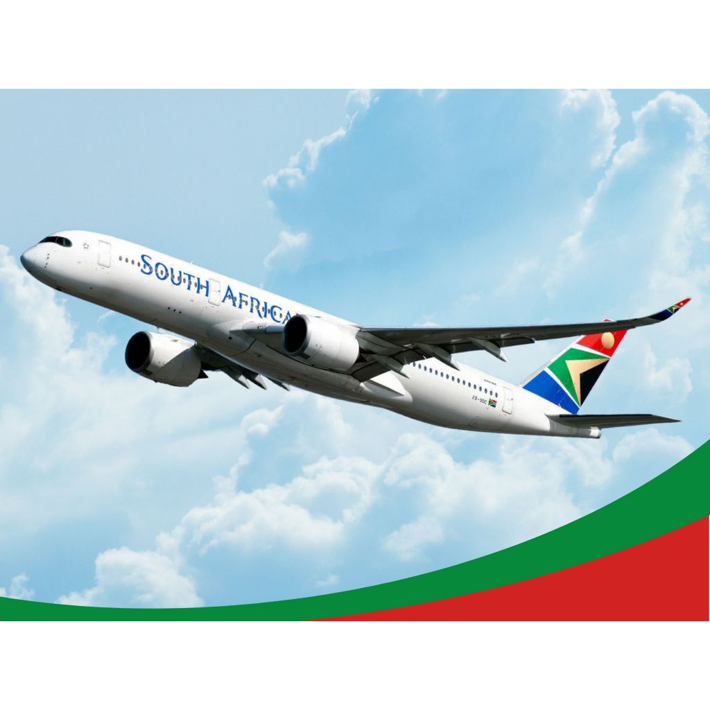 Mô Hình Giấy Máy Bay Thương Mại AIRBUS A350-900 South African Airways