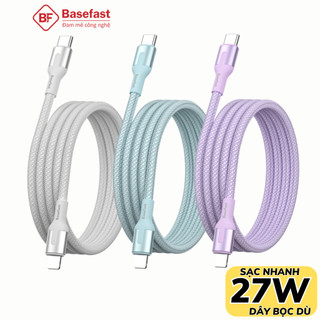 Dây sạc nhanh 27W Basefast dùng cho xs xsm 11 12 13 14 pro max ... cáp sạc 27W bện dù siêu bền