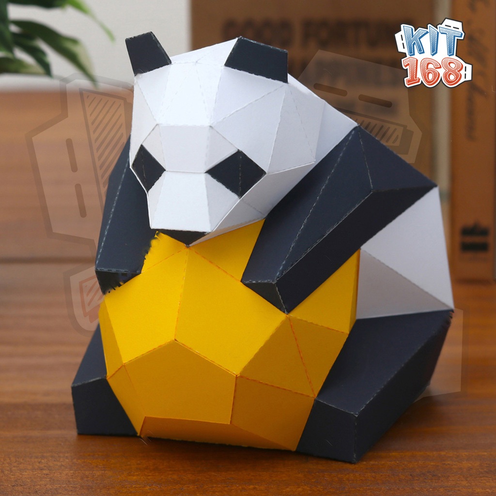 Mô hình giấy động vật Polygon Panda