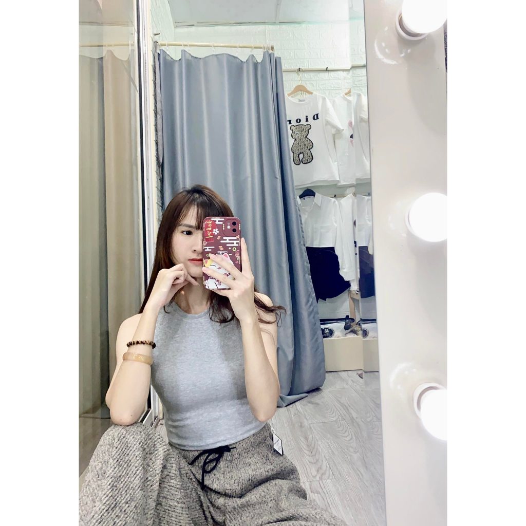 Áo ba lỗ dáng croptop thun tăm (Ảnh thật shop tự chụp )