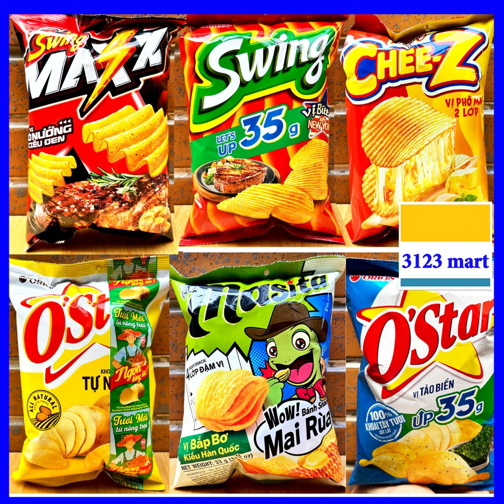 (hsd 06,07/2025) Bánh SNACK ORION đủ loại: MASITA, SWING, MAXX, CHEEZ, OSTAR gói 33g