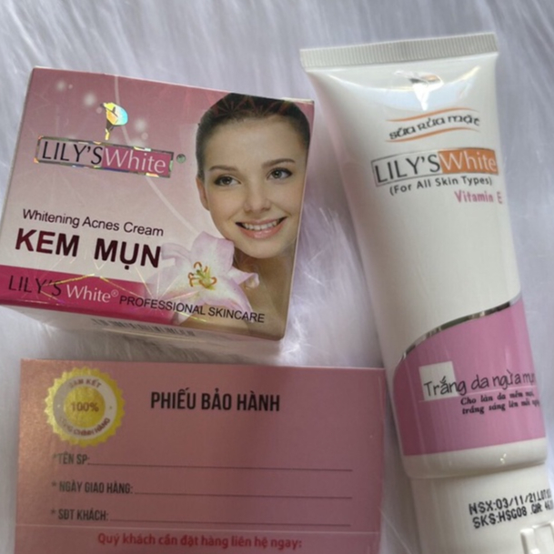 Bộ Đôi Kem Mụn LyLy White Và Sữa Rửa Mặt